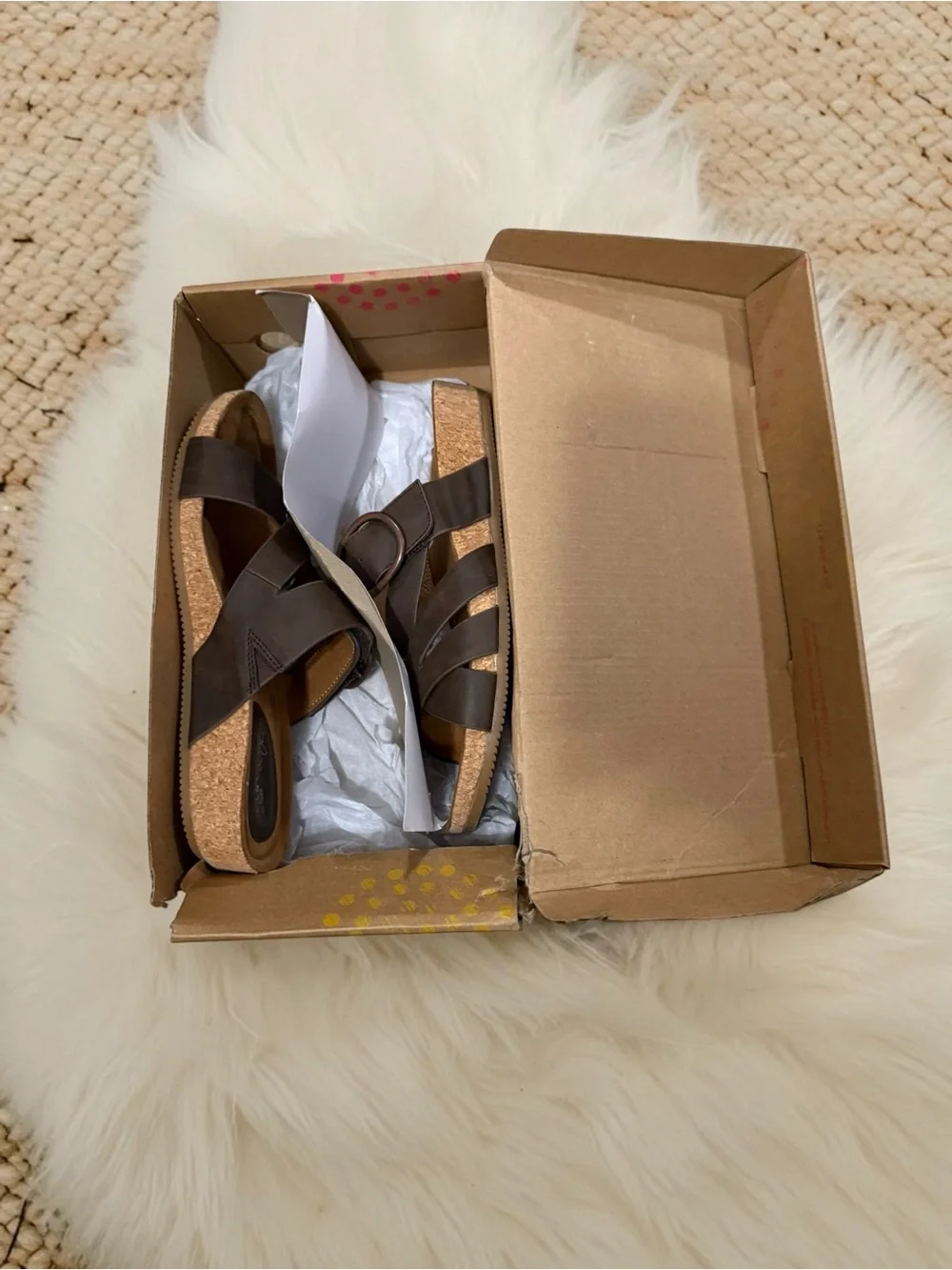 EuroSoft Brown Crisscross Slide Sandals - Picture 4 of 6